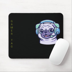 Custom Gamer Pug Black Acid Green Professional Mouse Pad