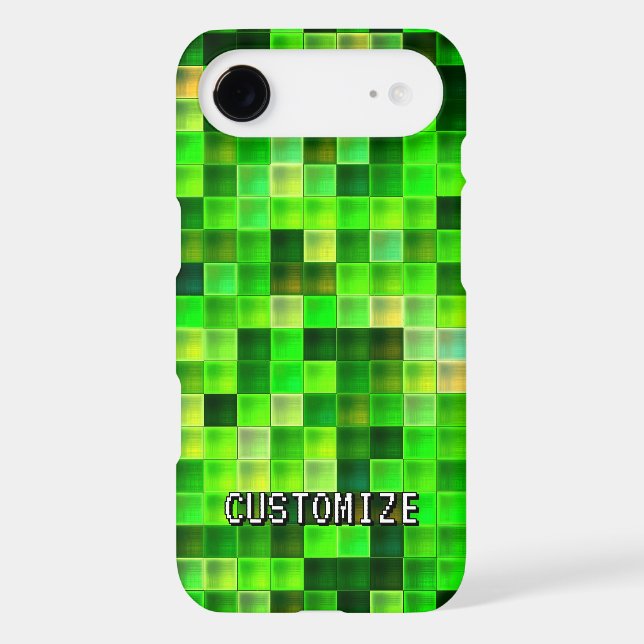 Custom Gamertag Green 8-Bit Pixel Square Pattern (Back)