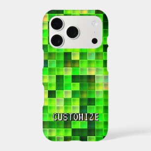 Custom Gamertag Green 8-Bit Pixel Square Pattern