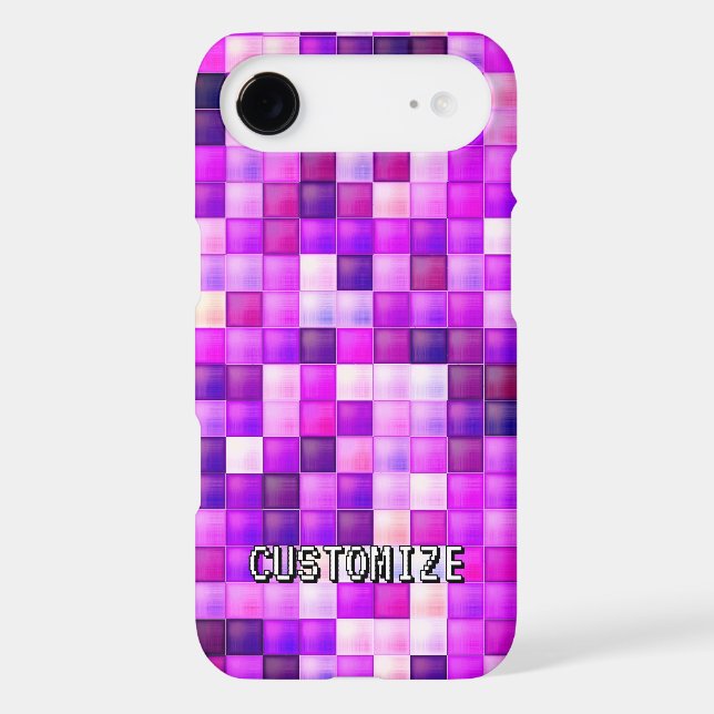 Custom Gamertag Pink 8-Bit Pixel Square Pattern (Back)