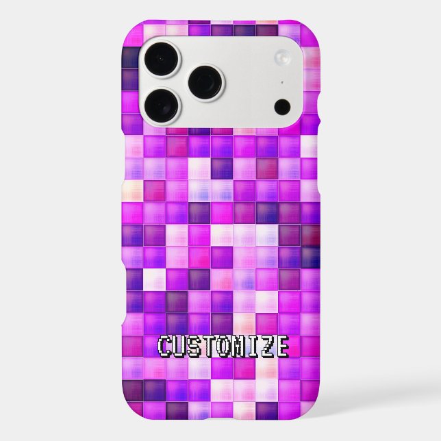 Custom Gamertag Pink 8-Bit Pixel Square Pattern (Back)