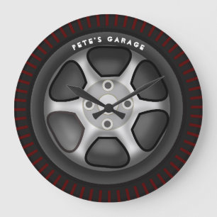 Custom GARAGE Wall Clock - Car Tyre Mechanic