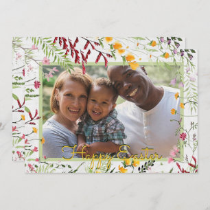 Custom Garden floral photo Easter Holiday Card