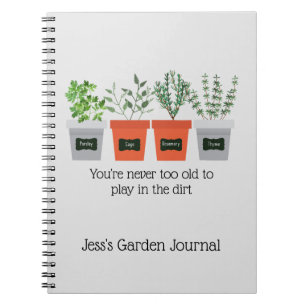 Custom Garden Journal Fun Quote Herbs