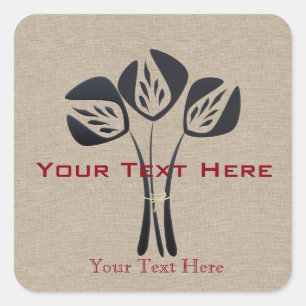 Custom Gardener Florist Floral Bouquet Art Deco Square Sticker