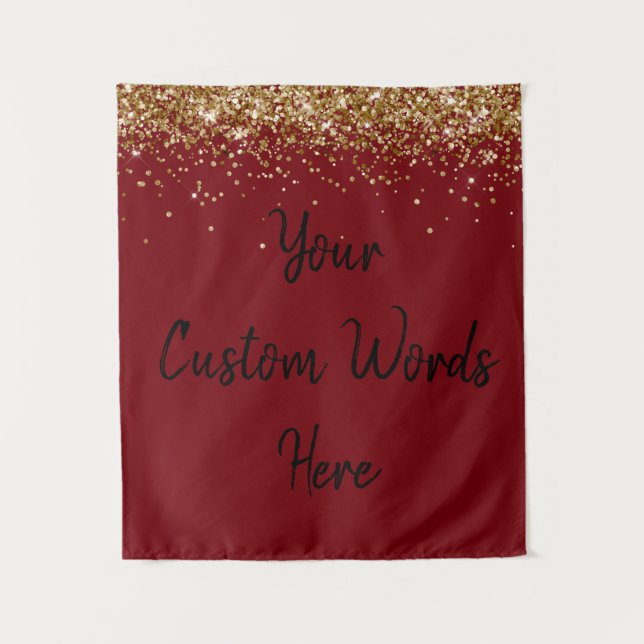 Custom Garnet & Black Personalised Photobooth Prop Tapestry (Front)