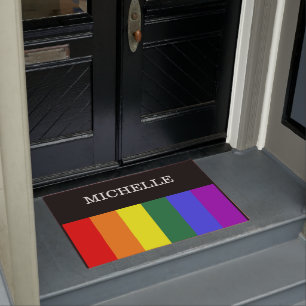Custom Gay Rainbow Pride Carpet Doormat