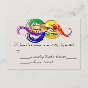 Custom Gay Wedding RSVP Cards, Non-Formal Card