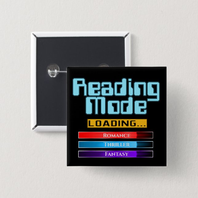 Custom Genre Reading Mode 15 Cm Square Badge (Front & Back)