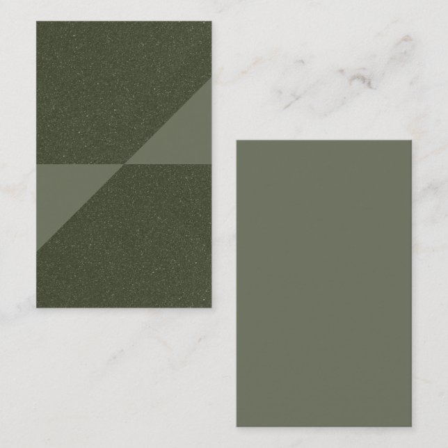 Custom Geometric Moss Green Texture Business Card (Front/Back)