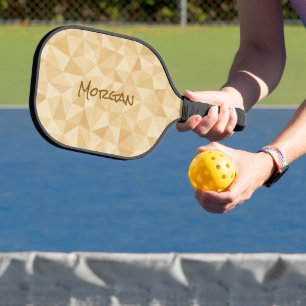 Custom Geometric Neutral Pickleball Paddle