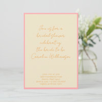 Custom Geometric Pink Cream Script Bridal Shower
