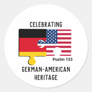 Custom GERMAN AMERICAN Flag Classic Round Sticker