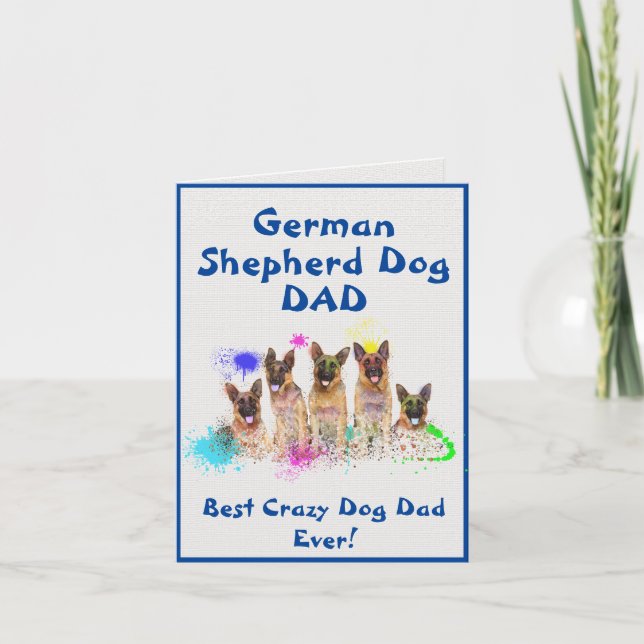 Custom German Shepherd Dad Best Crazy Dog Digital Card (Front)