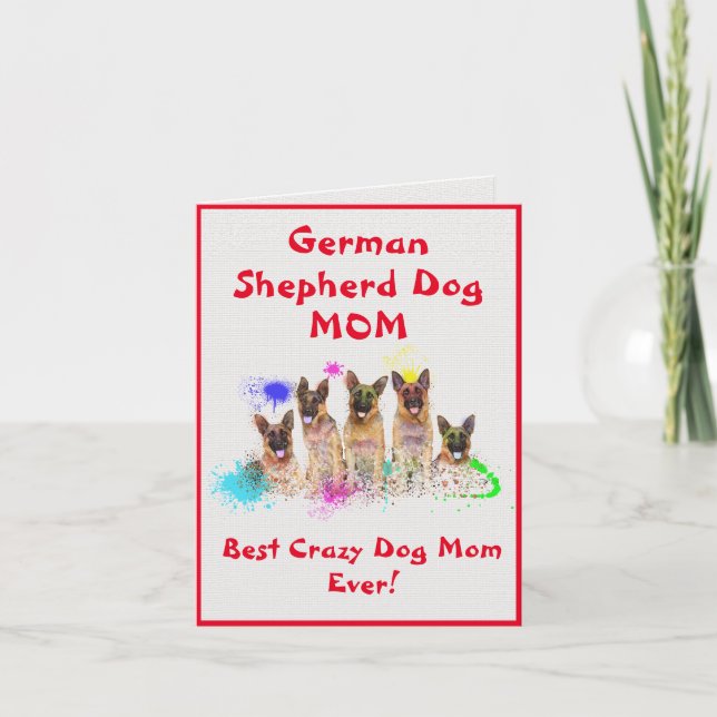 Custom German Shepherd Mum Dog Best Crazy Digital Card (Front)