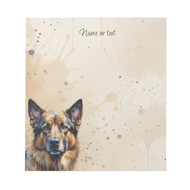 Custom  German Shepherd Pet Dog Animal Notepad (Front)