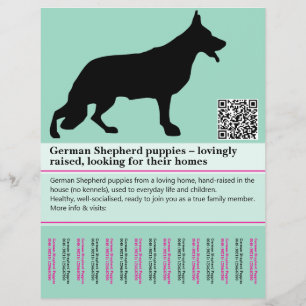 Custom German Shepherd Puppy Adoption Announcement Flyer