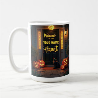 Custom Ghost & Full Moon Haunted Porch Tea Mug