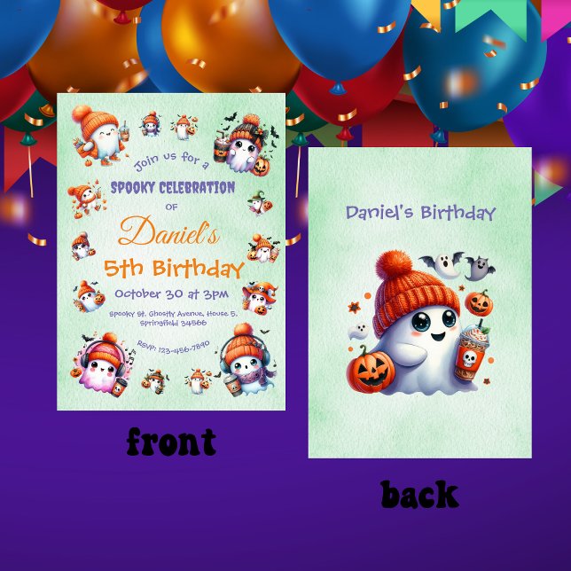 Custom Ghost Theme Kids Birthday Party Invitation (Creator Uploaded)