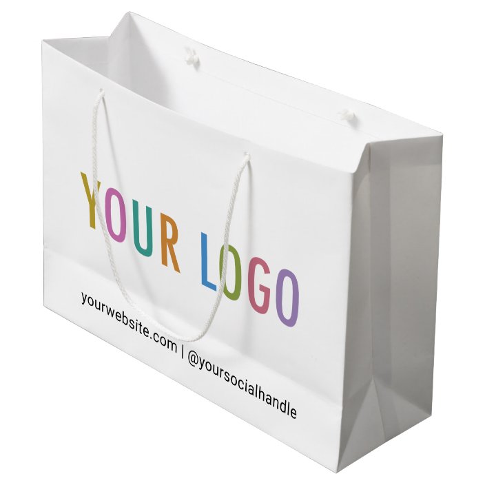 Custom Gift Bag with Business Logo No Minimum Bulk