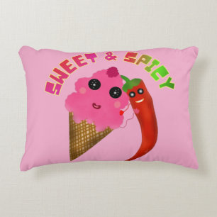 Custom gift Cute Ice Cream and Chili Pepper  Decorative Cushion