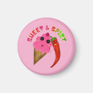 Custom gift Cute Ice Cream and Chilli Pepper Magnet