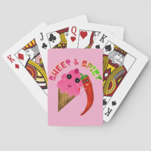 Custom gift Cute Ice Cream and Chilli Pepper  Playing Cards