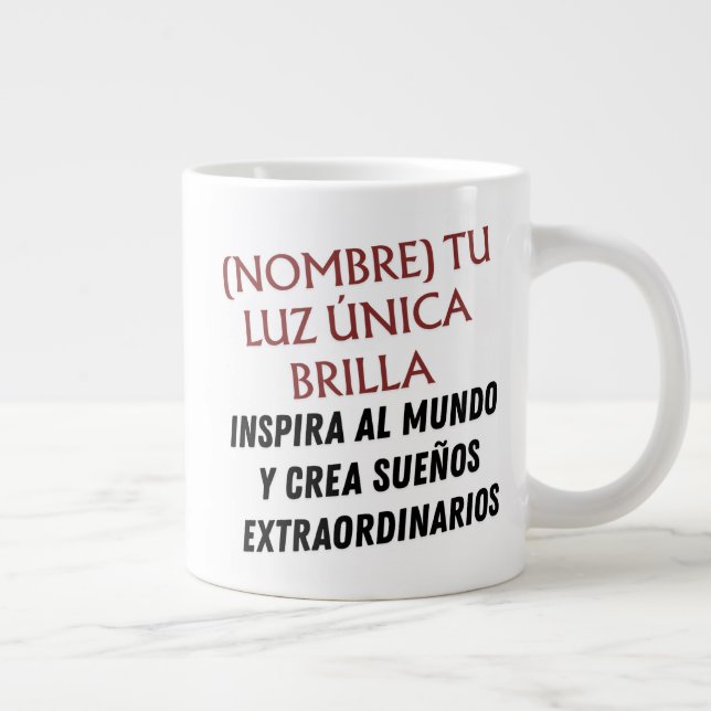 CUSTOM GIFT DESIGN (NAME)ENERGY INSPIRA LARGE COFFEE MUG (Right)