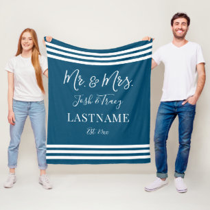 Custom Gift for Couple Custom Mr. and Mrs. Gifts Fleece Blanket