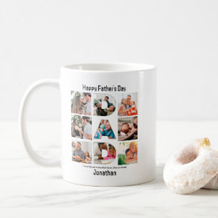 Custom Gift for Dad Fathers Day 9 Photo Collage Coffee Mug