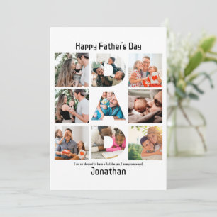 Custom Gift for Dad Fathers Day 9 Photo Collage Holiday Card