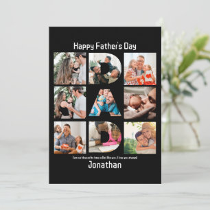 Custom Gift for Dad Fathers Day 9 Photo Collage Holiday Card