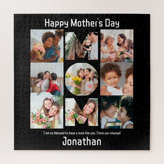 Custom Gift for Mum Mothers Day 9 Photo Collage Jigsaw Puzzle (Vertical)