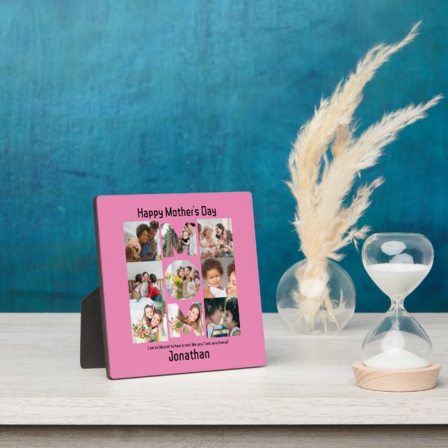 Custom Gift for Mum Mothers Day 9 Photo Collage Plaque (Insitu)