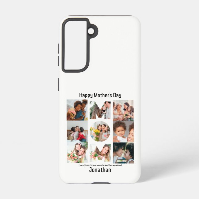 Custom Gift for Mum Mothers Day 9 Photo Collage Samsung Galaxy S21 Case (Back)