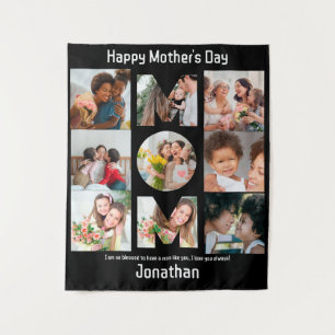 Custom Gift for Mum Mothers Day 9 Photo Collage Tapestry