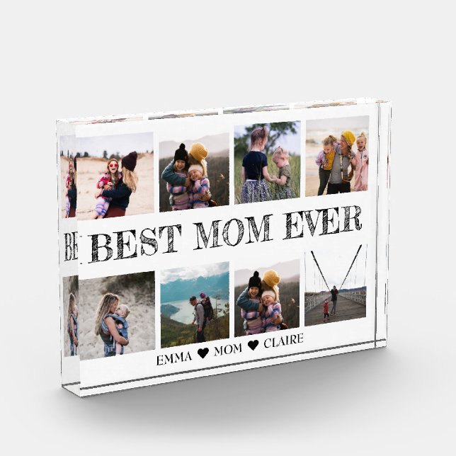 Custom Gift For Mum Photo Collage Acrylic Block (Left)