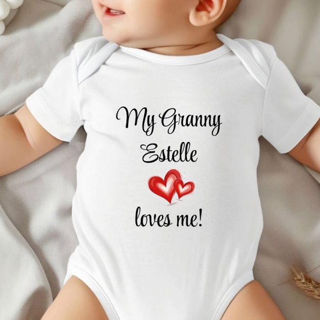Custom Gift From Grandma, Granny Loves Me, Unisex  Baby Bodysuit (My Granny loves me!)