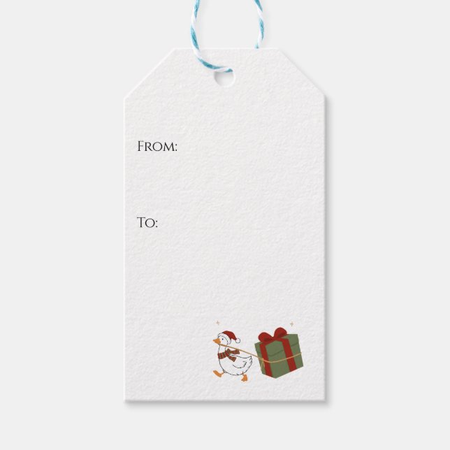 Custom Gift Thief Goose Christmas Tags (Front)