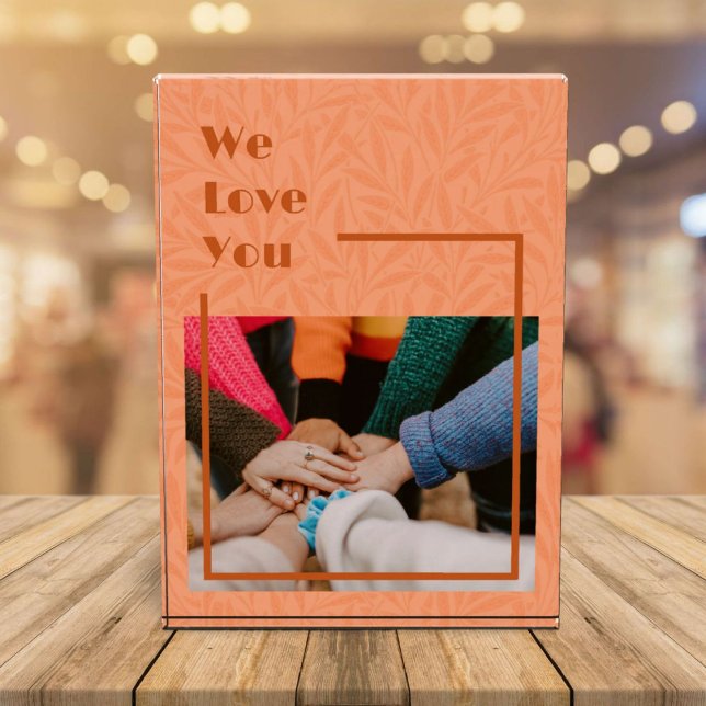 Custom Gifts for Friends Moving Away Orange Photo Block (Gifts for Friends Moving Away)