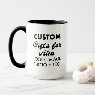 Custom Gifts for Him Black Combo Mug 15oz.