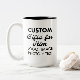 Custom Gifts for Him Black Two-Tone Mug 15oz.