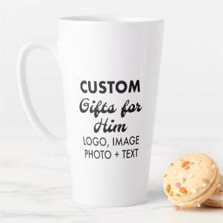 Custom Gifts for Him Large Latte Mug 17oz.