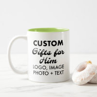 Custom Gifts for Him Lime Green Two-Tone Mug 11oz.