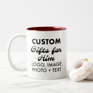 Custom Gifts for Him Maroon Two-Tone Mug 11oz.