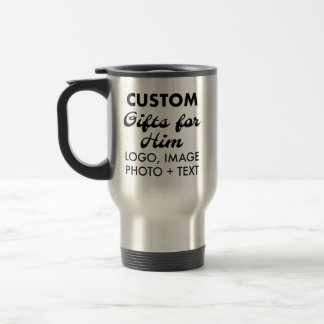 Custom Gifts for Him White Travel Mug 15oz.