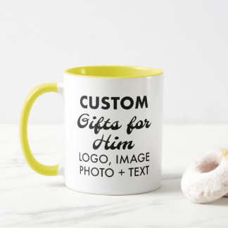 Custom Gifts for Him Yellow Combo Mug 11oz.