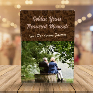 Custom Gifts for Older Parents Couples Brown Photo Block