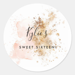 Custom Giirl Sweet Sixteen Sweet 16  Classic Round Sticker