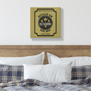 Custom Gin Bottle Canvas Print